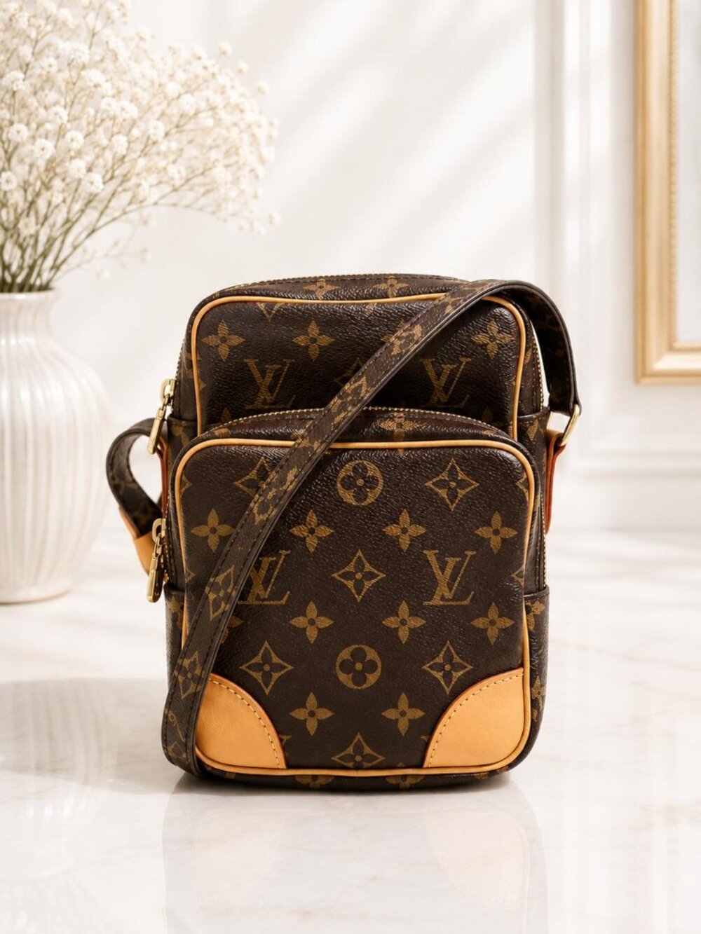 Authentic Louis Vuitton Amazon Monogram Crossbody Bag Vintage LV Shoulder Bag